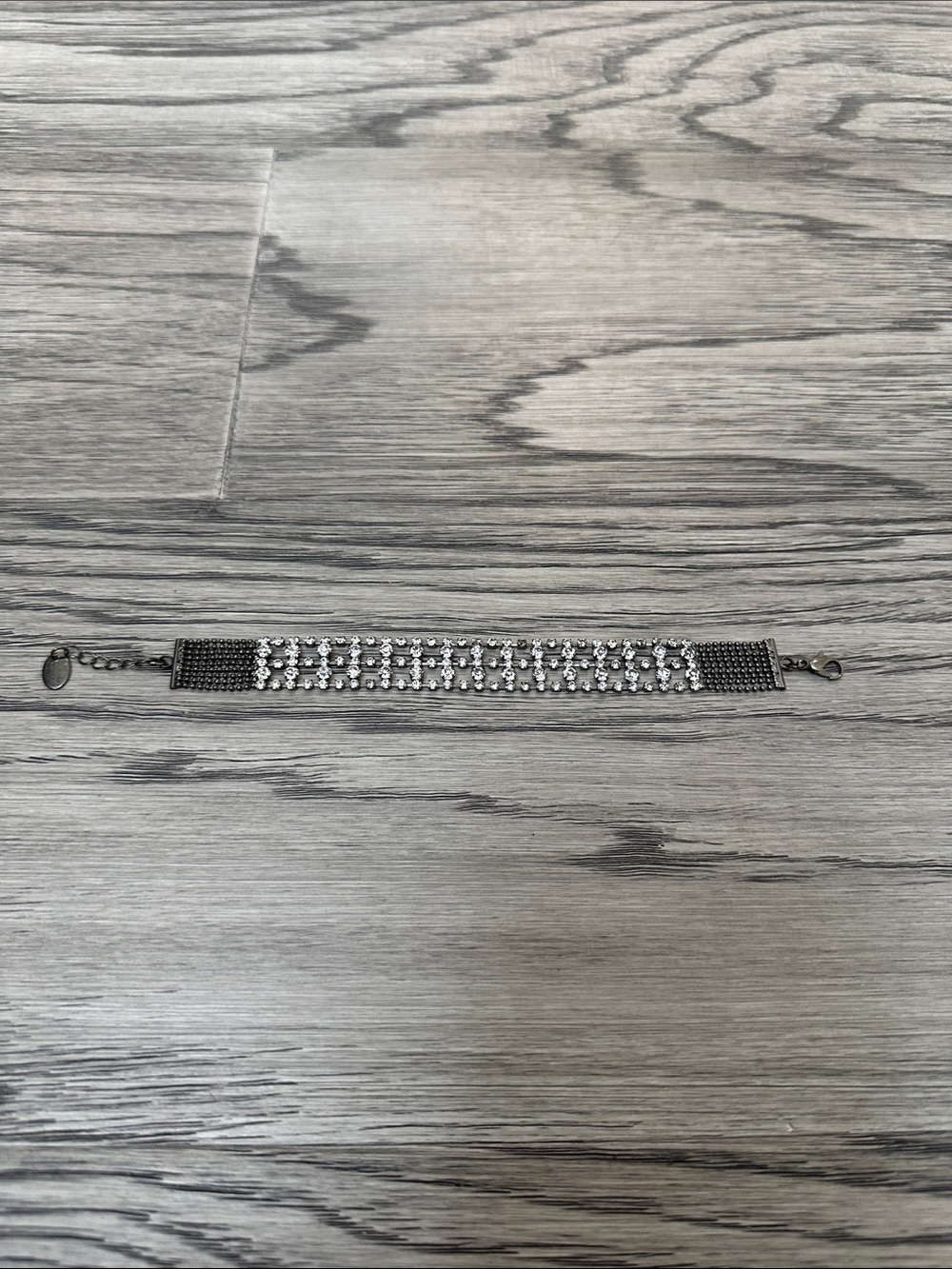 Women's Gunmetal Crystal Chain Bracelet - Brand